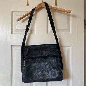Fossil Black Leather Women's Satchel Vintage Pebbled Leather